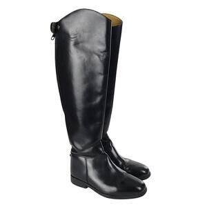 Tuff Rider Riding Boots Women 6 Black Leather Side Zipper Knee High Equestrian